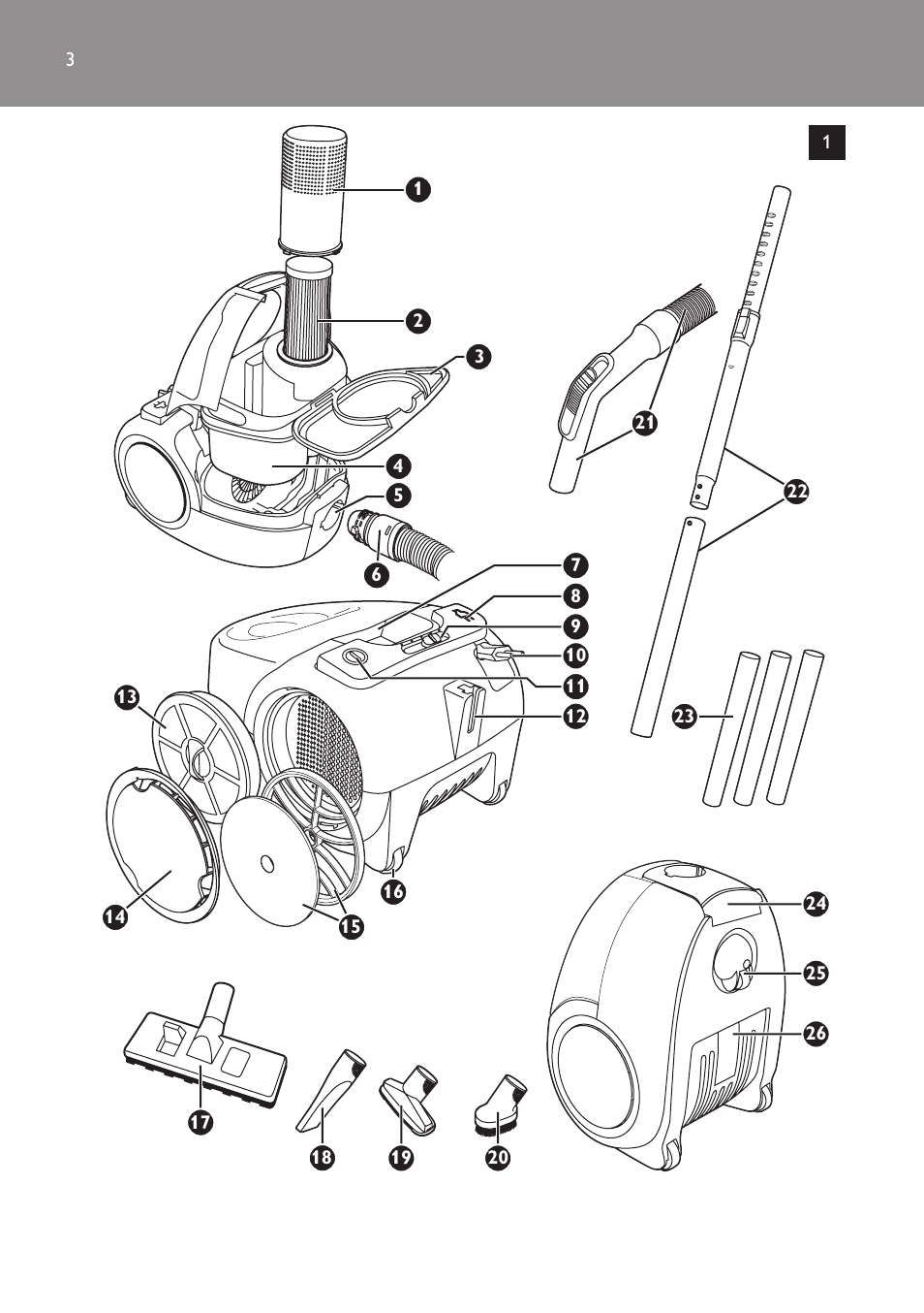 Philips FC8256 User Manual | Page 3 / 100