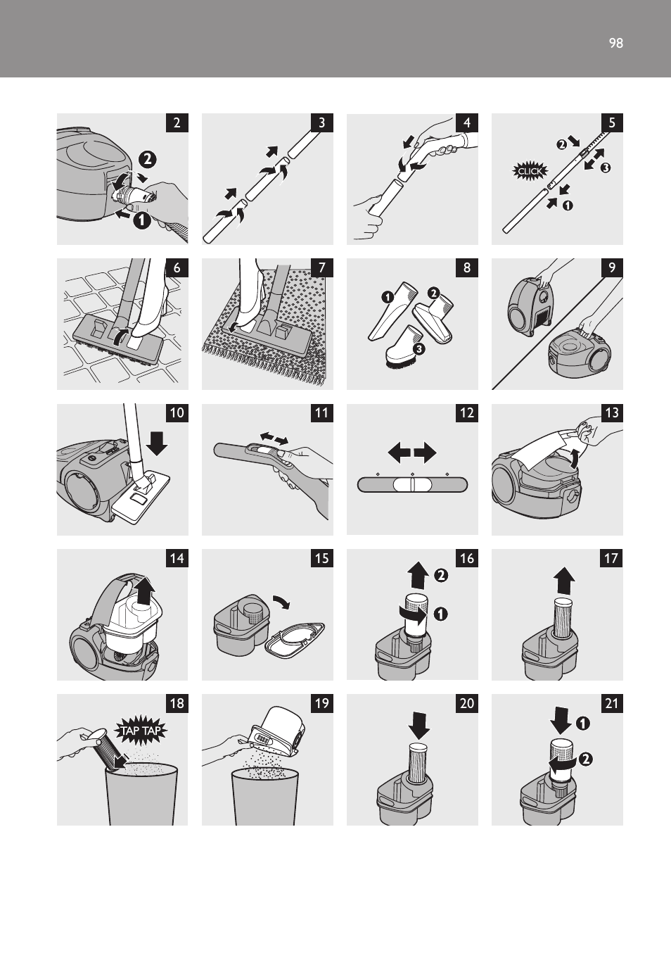 Philips FC8256 User Manual | Page 98 / 100