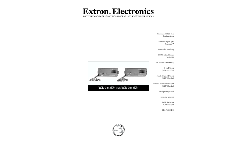 Extron electronic RGB 560 AKM User Manual | 4 pages