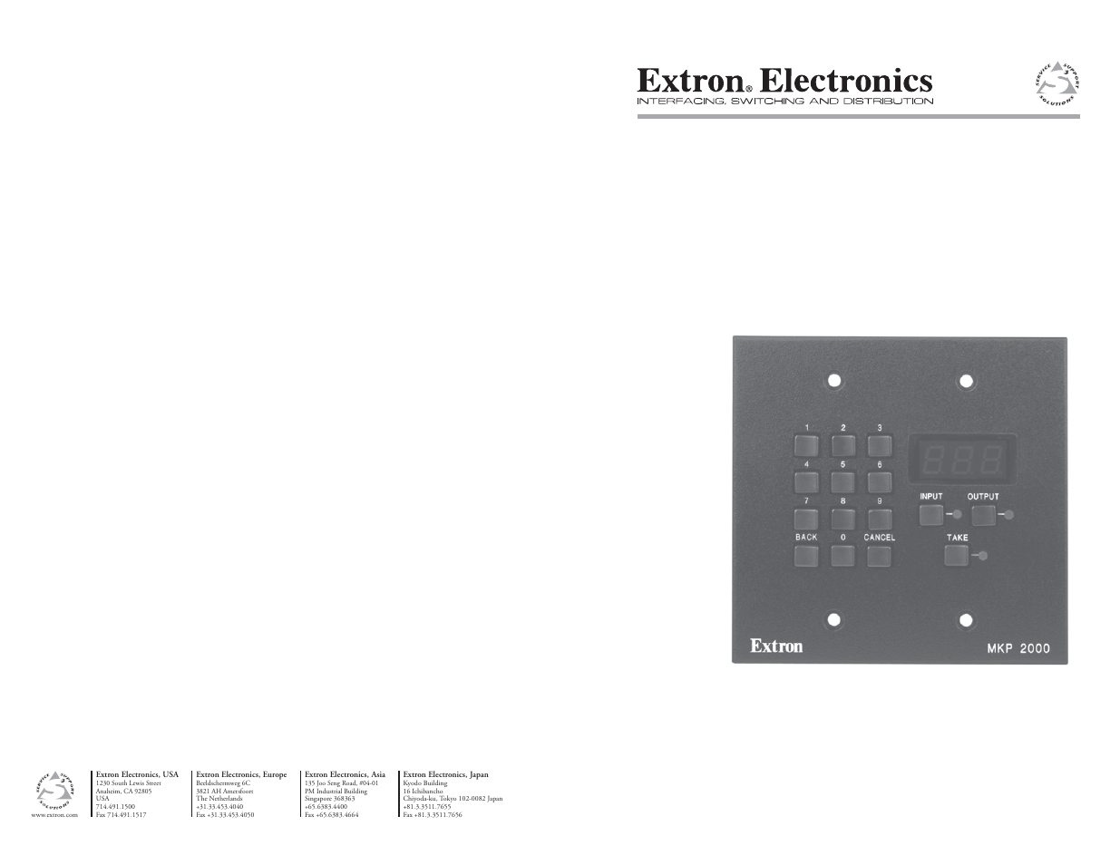 Extron electronic MKP 2000 User Manual | 35 pages