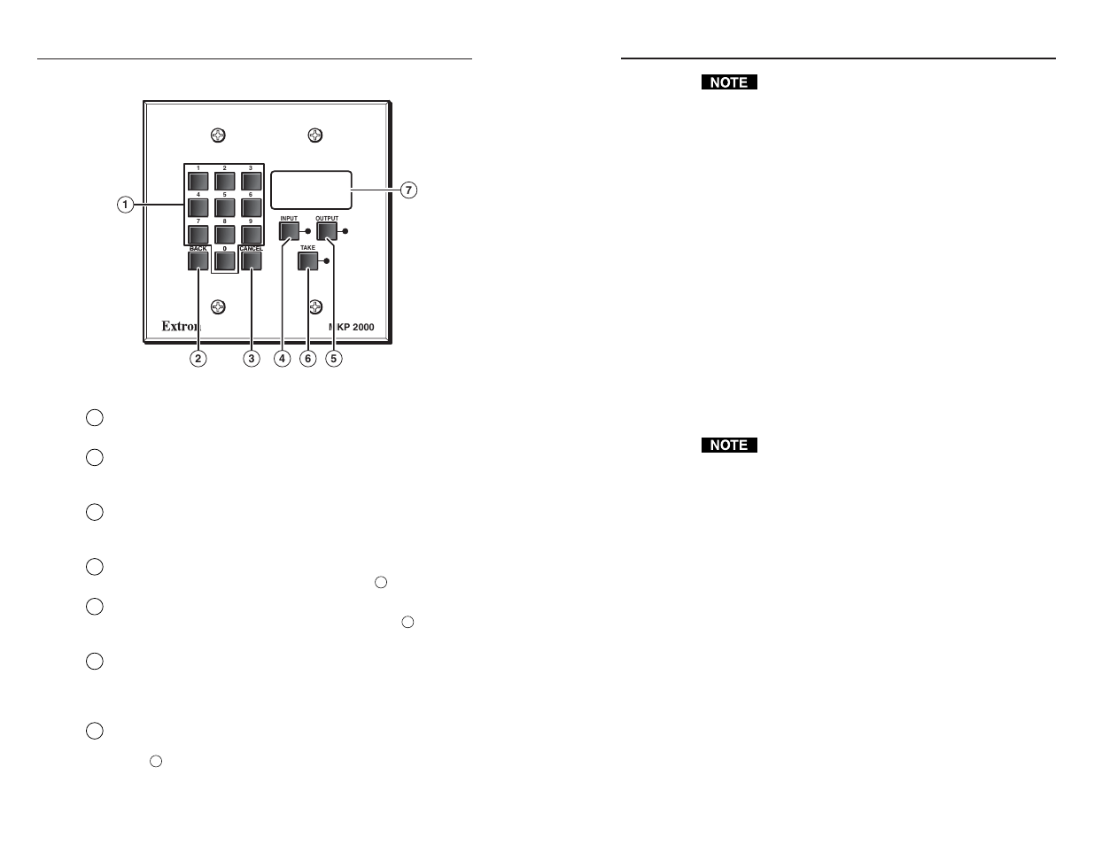 Local operation, Front panel controls and indications, Front panel operations | Creating a tie | Extron electronic MKP 2000 User Manual | Page 15 / 35