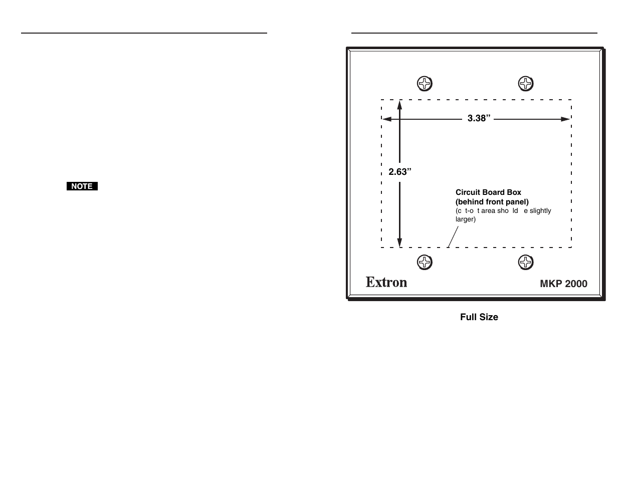 Reference data, cont’d, Mounting and cabling specifications, Mkp 2000 | Extron electronic MKP 2000 User Manual | Page 34 / 35