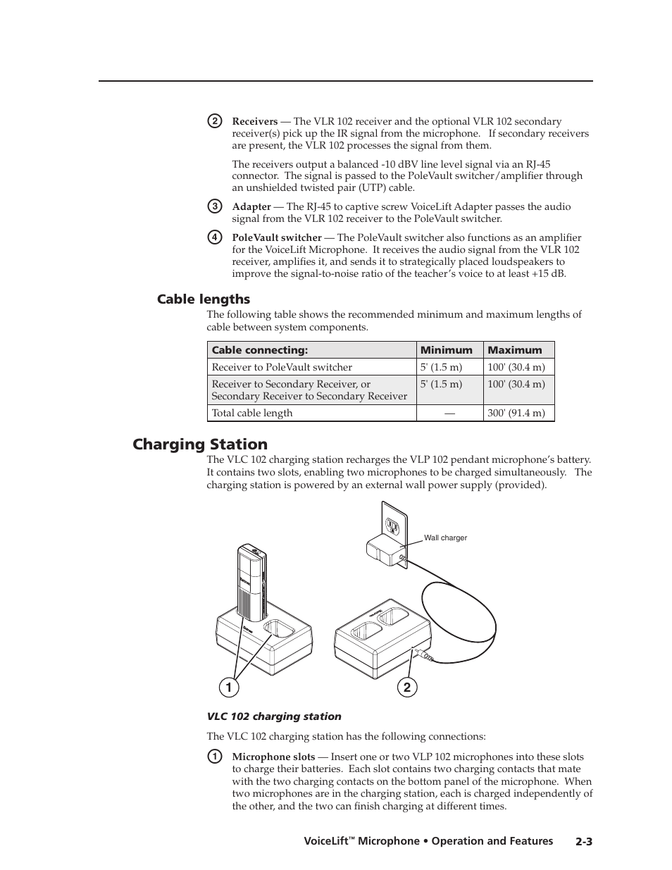 Cable lengths, Charging station, Cable lengths -3 | Preliminar y | Extron electronic VLM 2000 User Manual | Page 13 / 64