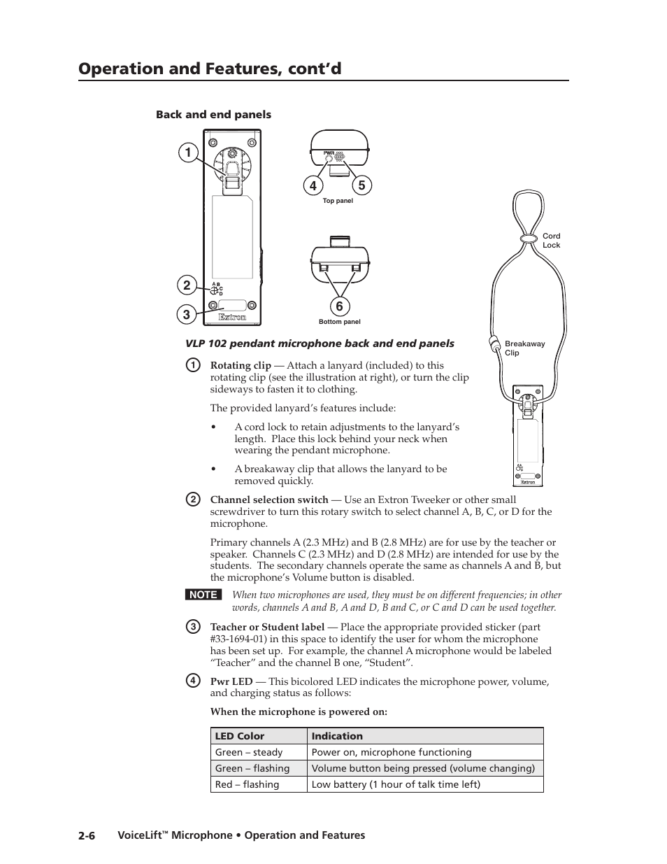 Back and end panels, Back and end panels -6, Preliminar y | Operation and features, cont’d | Extron electronic VLM 2000 User Manual | Page 16 / 64