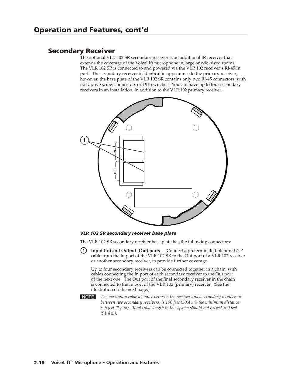 Secondary receiver, Preliminar y, Operation and features, cont’d | Extron electronic VLM 2000 User Manual | Page 28 / 64