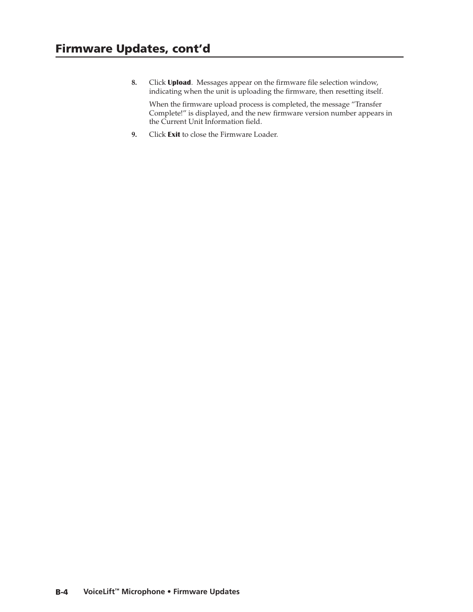 Preliminar y, Firmware updates, cont’d | Extron electronic VLM 2000 User Manual | Page 62 / 64