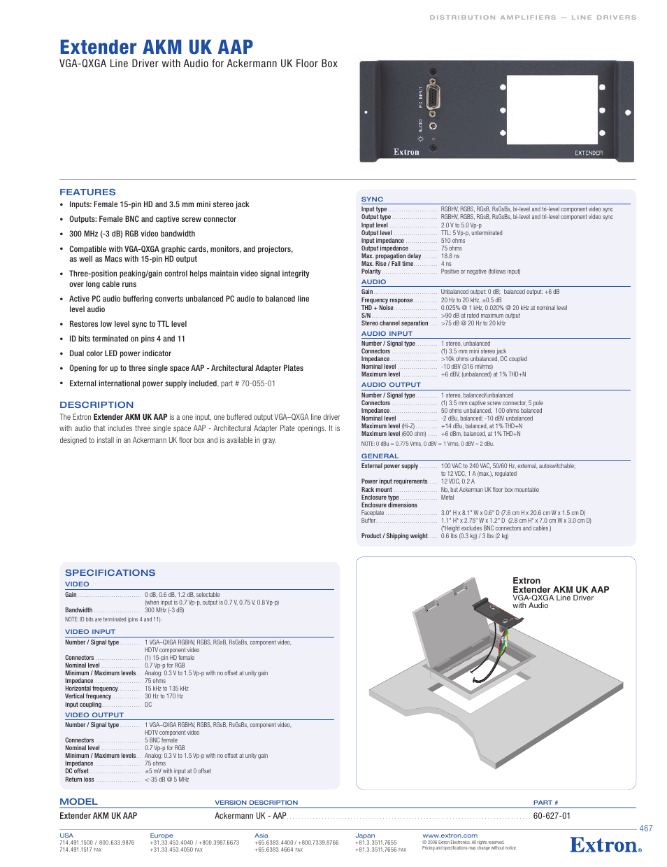 Extron electronic Extender AKM UK AAP User Manual | 1 page