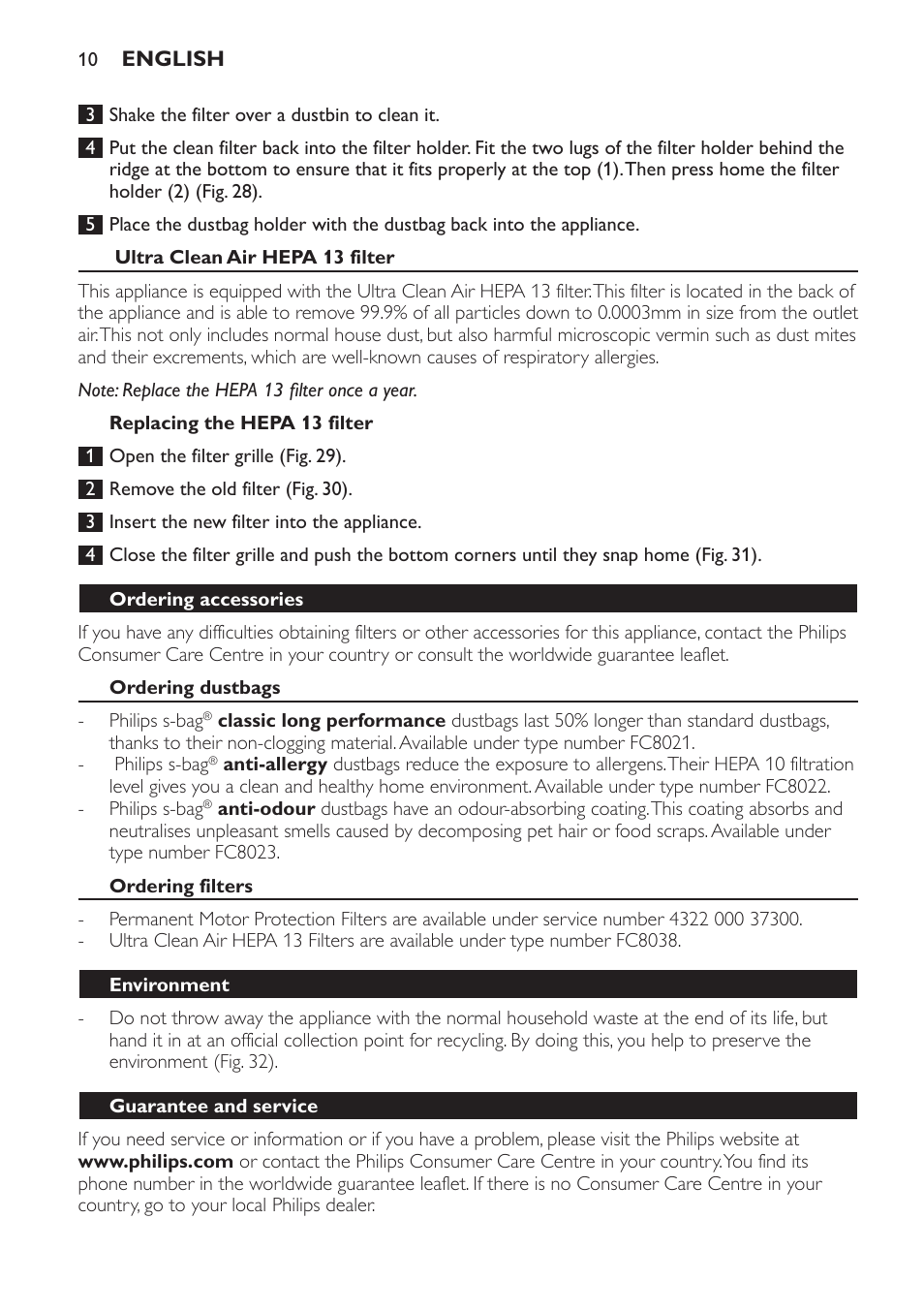 Philips FC9152 User Manual | Page 10 / 100