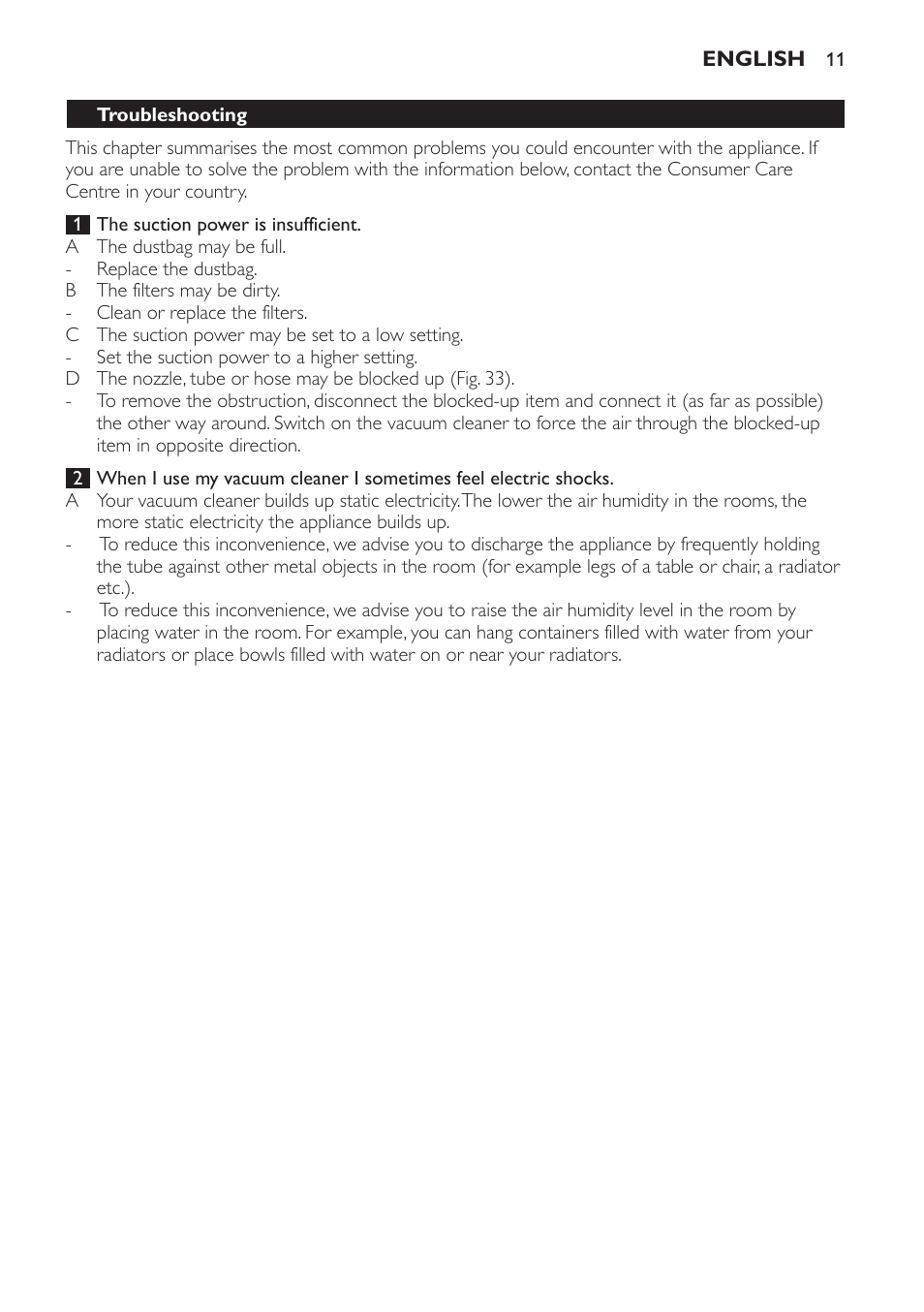 Philips FC9152 User Manual | Page 11 / 100