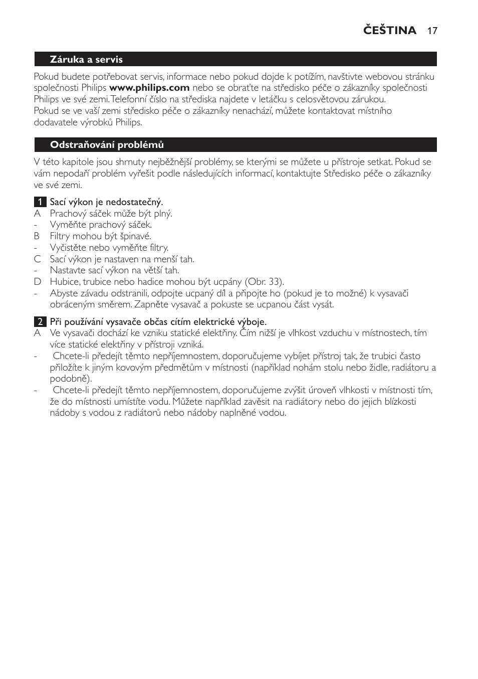 Philips FC9152 User Manual | Page 17 / 100