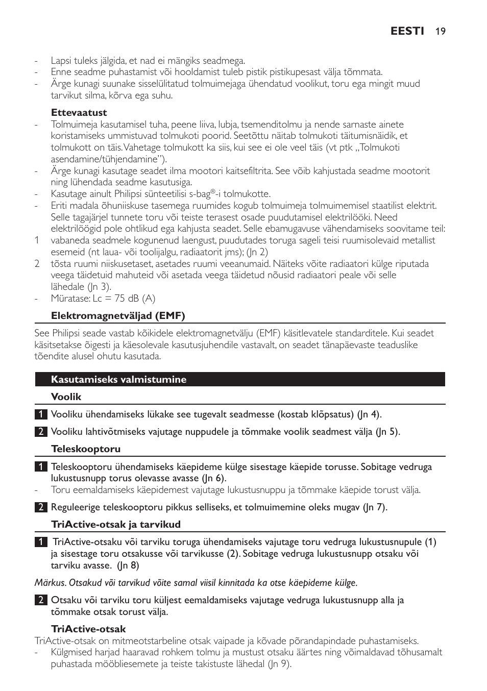 Philips FC9152 User Manual | Page 19 / 100