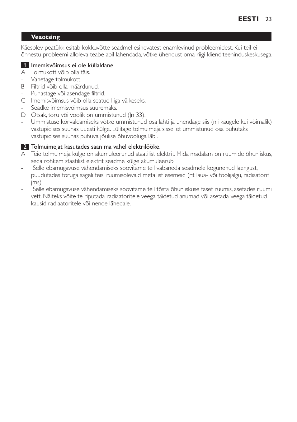 Philips FC9152 User Manual | Page 23 / 100