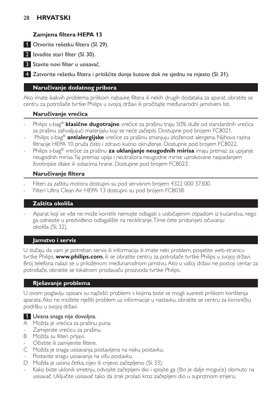 Philips FC9152 User Manual | Page 28 / 100