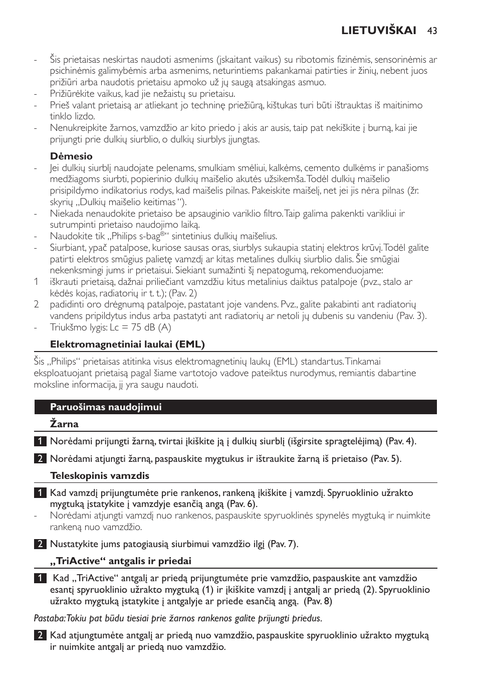 Philips FC9152 User Manual | Page 43 / 100