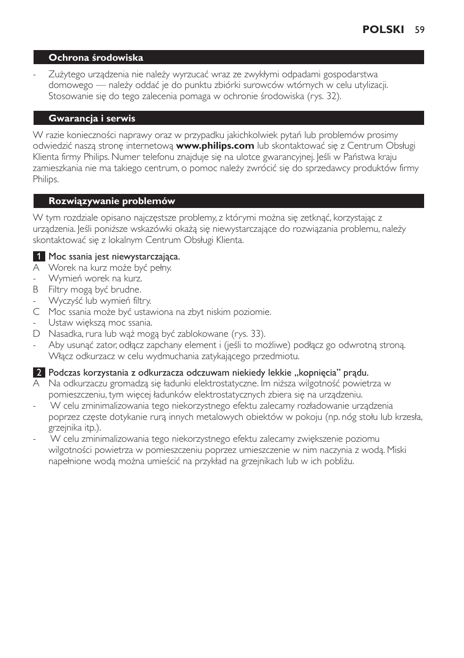 Philips FC9152 User Manual | Page 59 / 100