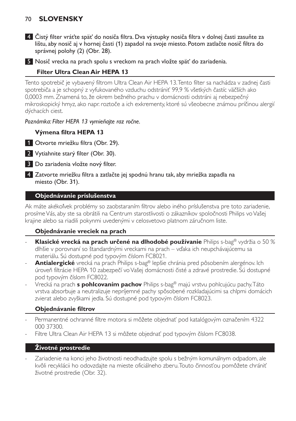 Philips FC9152 User Manual | Page 70 / 100