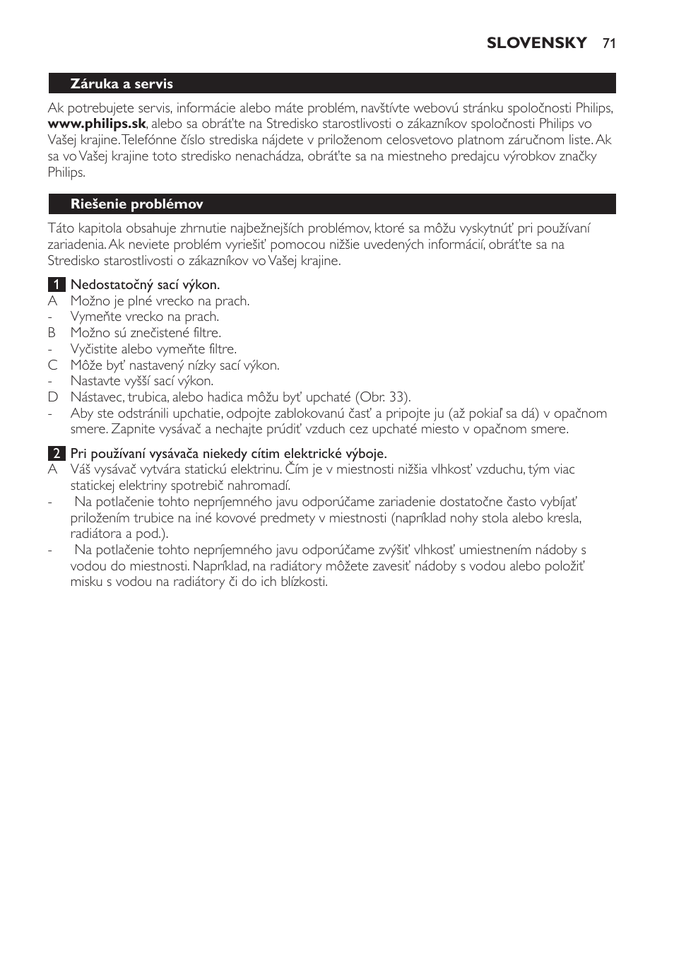 Philips FC9152 User Manual | Page 71 / 100