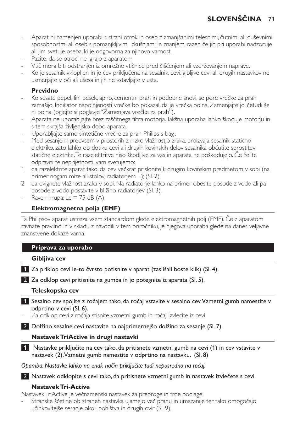 Philips FC9152 User Manual | Page 73 / 100