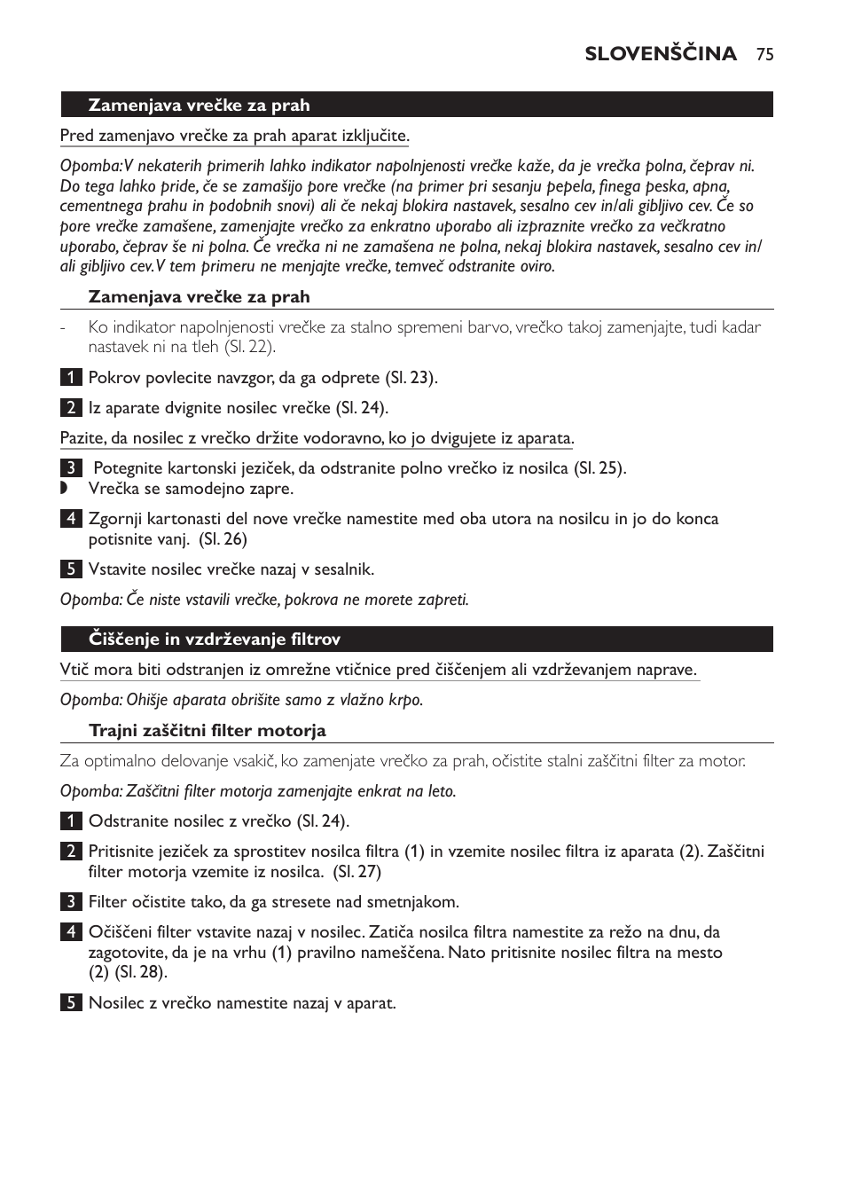 Philips FC9152 User Manual | Page 75 / 100