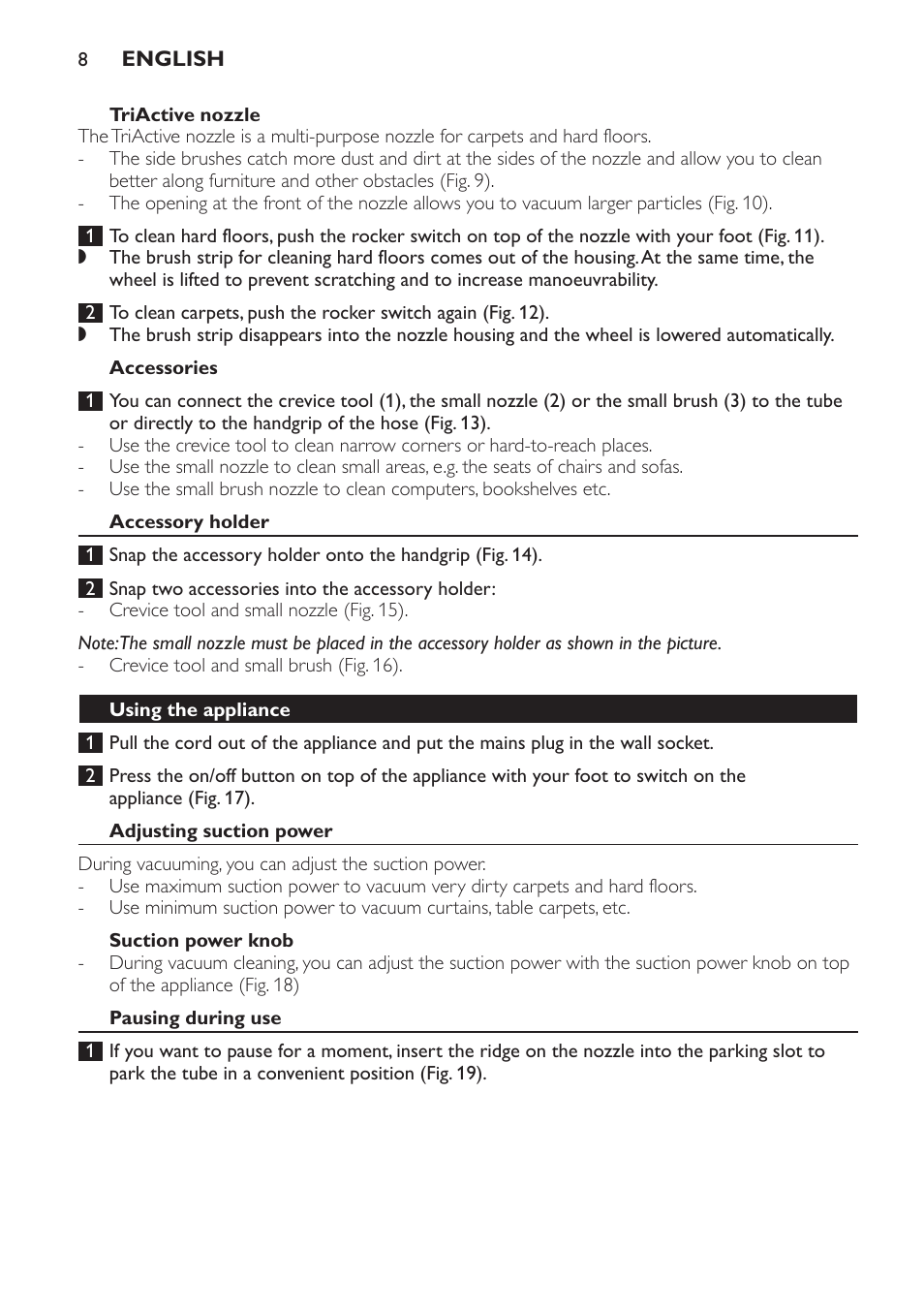 Philips FC9152 User Manual | Page 8 / 100
