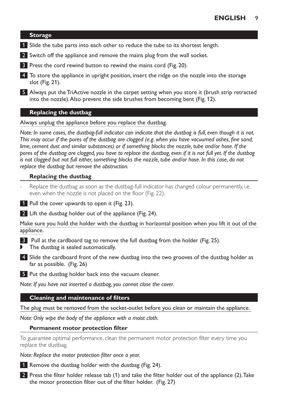 Philips FC9152 User Manual | Page 9 / 100