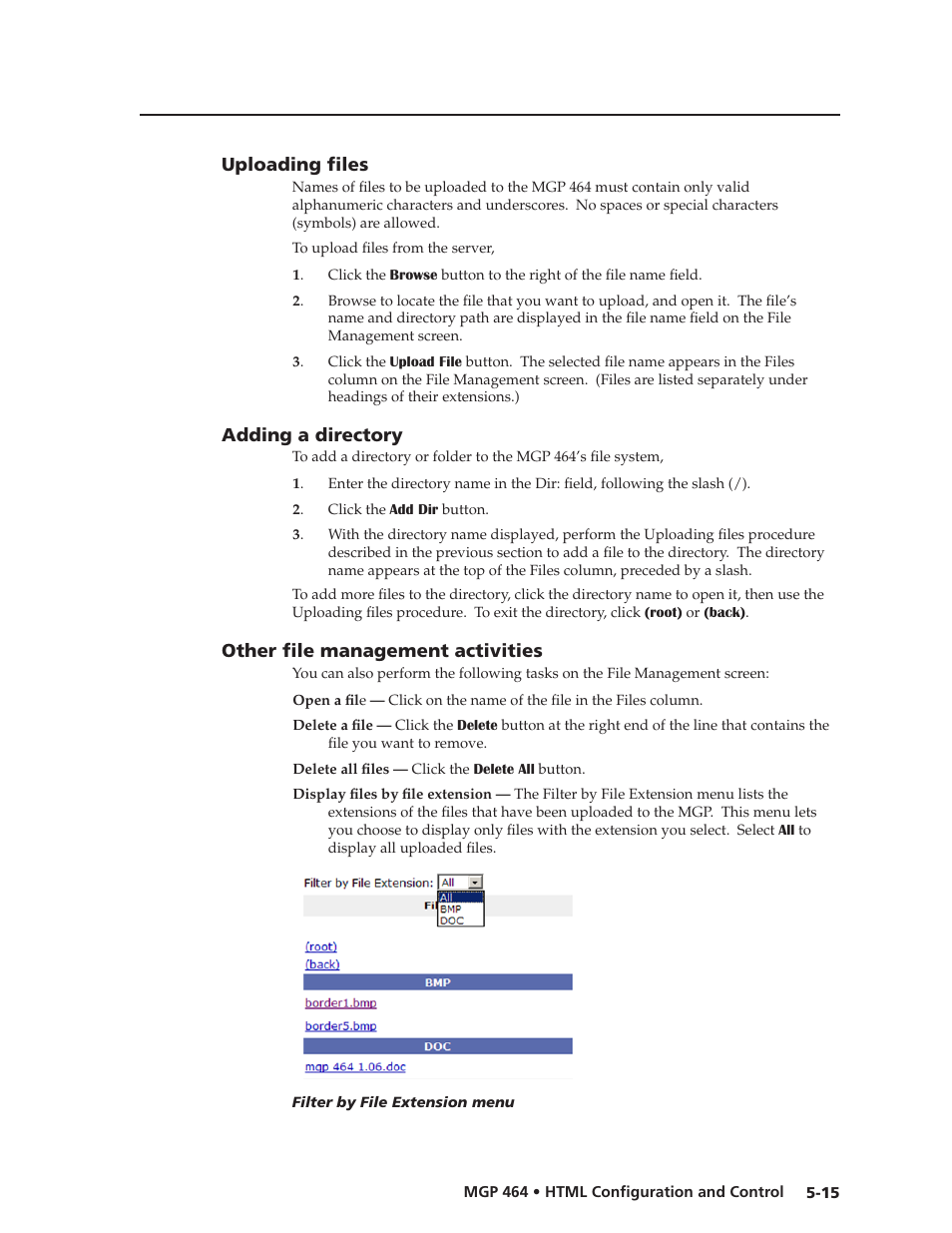 Uploading files, Adding a directory, Other file management activities | Uploading files, Adding a directory, Other file management activities, Preliminar y | Extron electronic Multi-Graphic Processor MGP 464 DI User Manual | Page 107 / 142