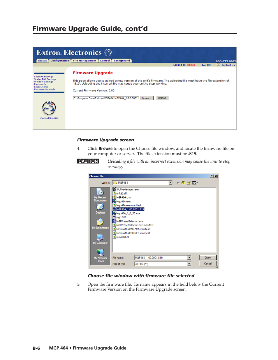 Preliminar y, Firmware upgrade guide, cont’d | Extron electronic Multi-Graphic Processor MGP 464 DI User Manual | Page 136 / 142