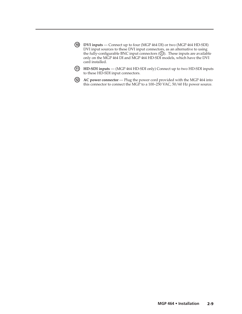 Preliminar y | Extron electronic Multi-Graphic Processor MGP 464 DI User Manual | Page 23 / 142