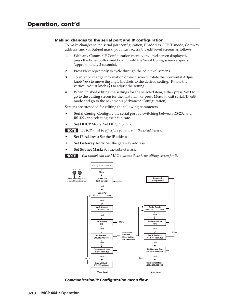 Preliminar y, Operation, cont’d | Extron electronic Multi-Graphic Processor MGP 464 DI User Manual | Page 42 / 142