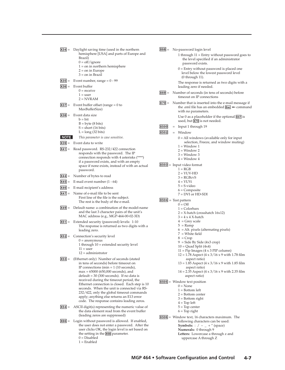 Preliminar y | Extron electronic Multi-Graphic Processor MGP 464 DI User Manual | Page 59 / 142