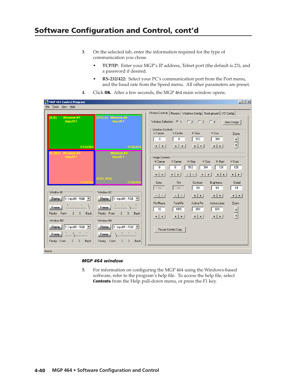 Preliminar y, Software configuration and control, cont’d | Extron electronic Multi-Graphic Processor MGP 464 DI User Manual | Page 92 / 142
