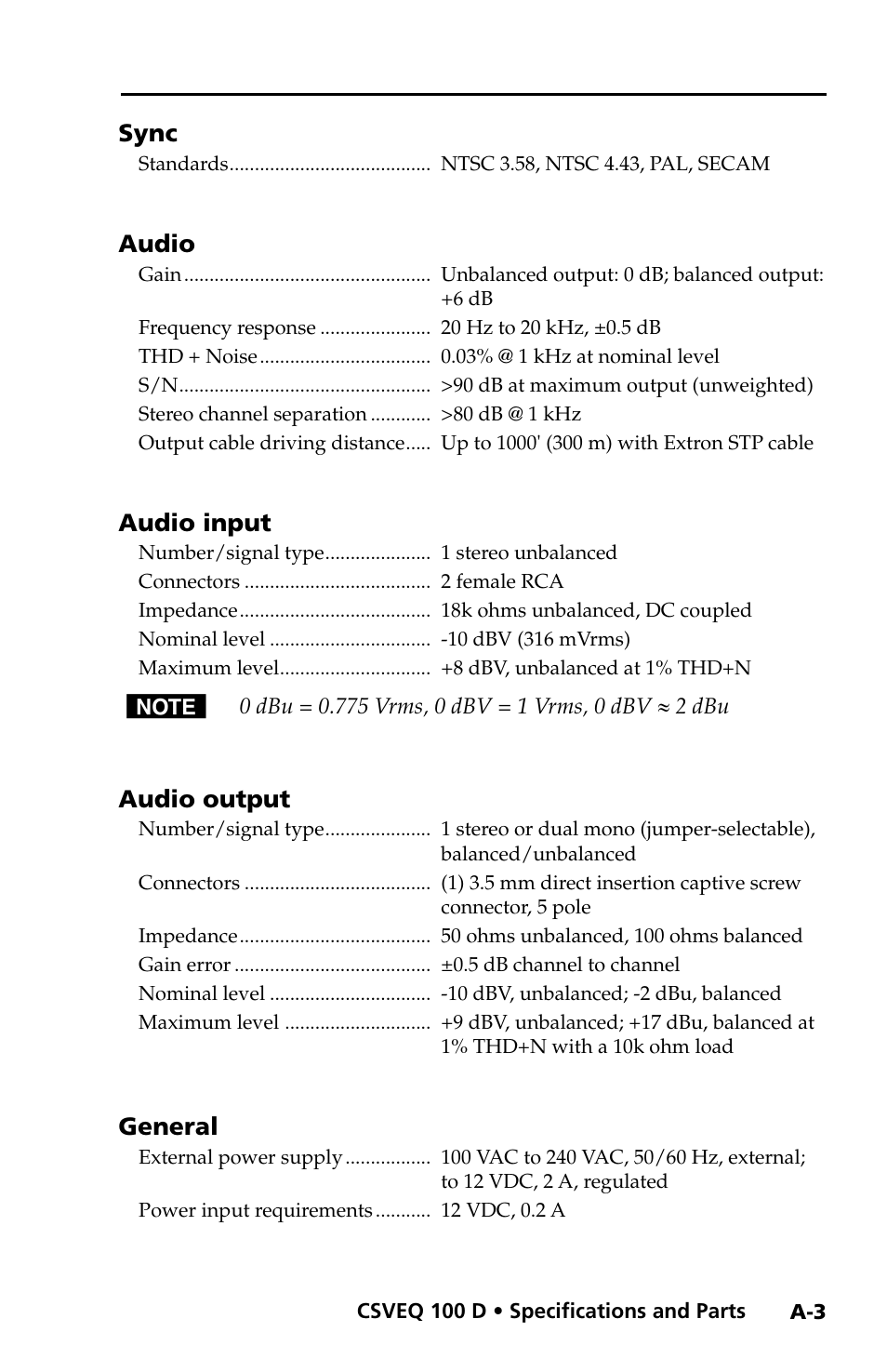 Extron Electronics CSVEQ 100 D User Manual | Page 29 / 38