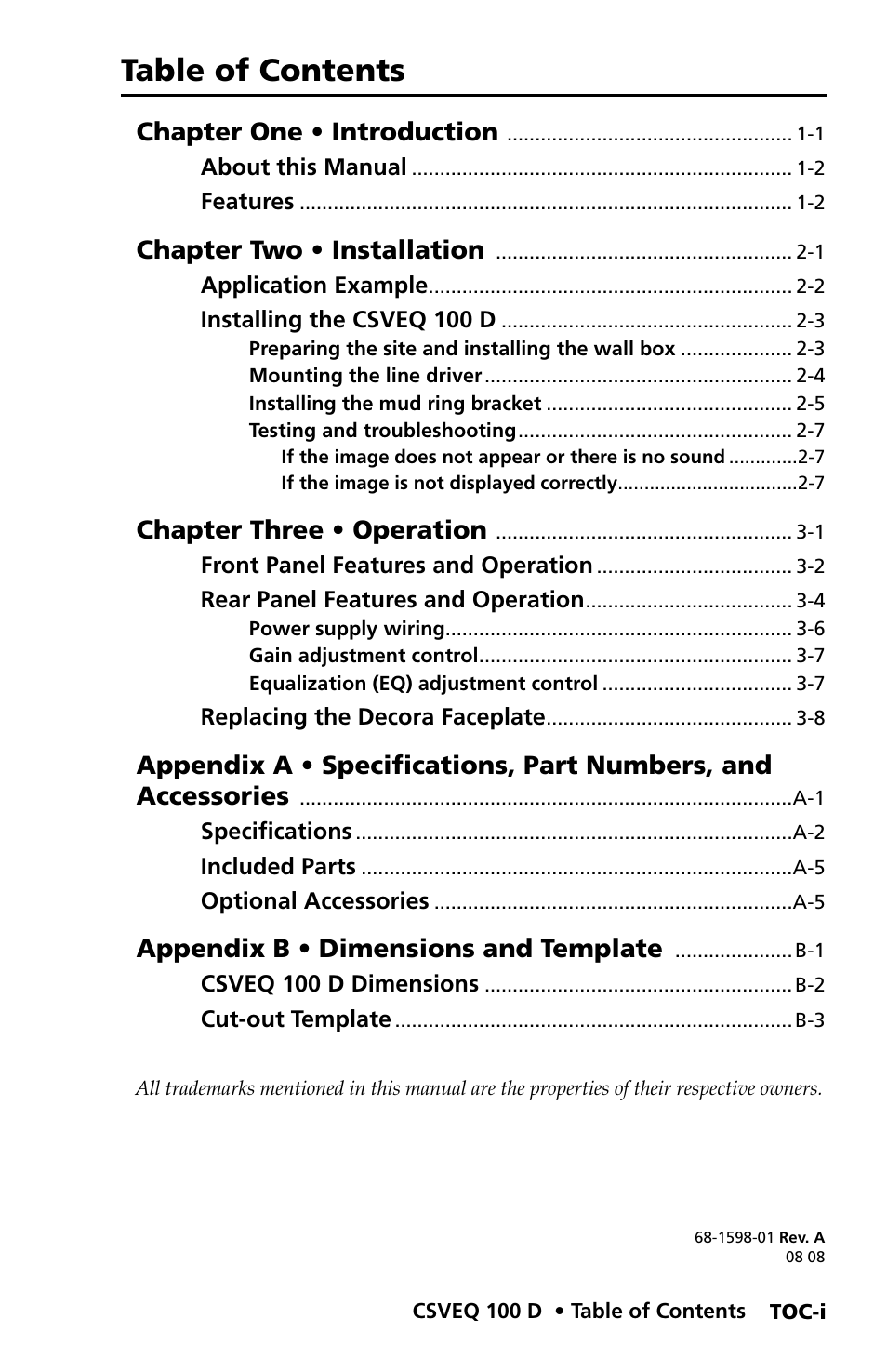 Extron Electronics CSVEQ 100 D User Manual | Page 7 / 38