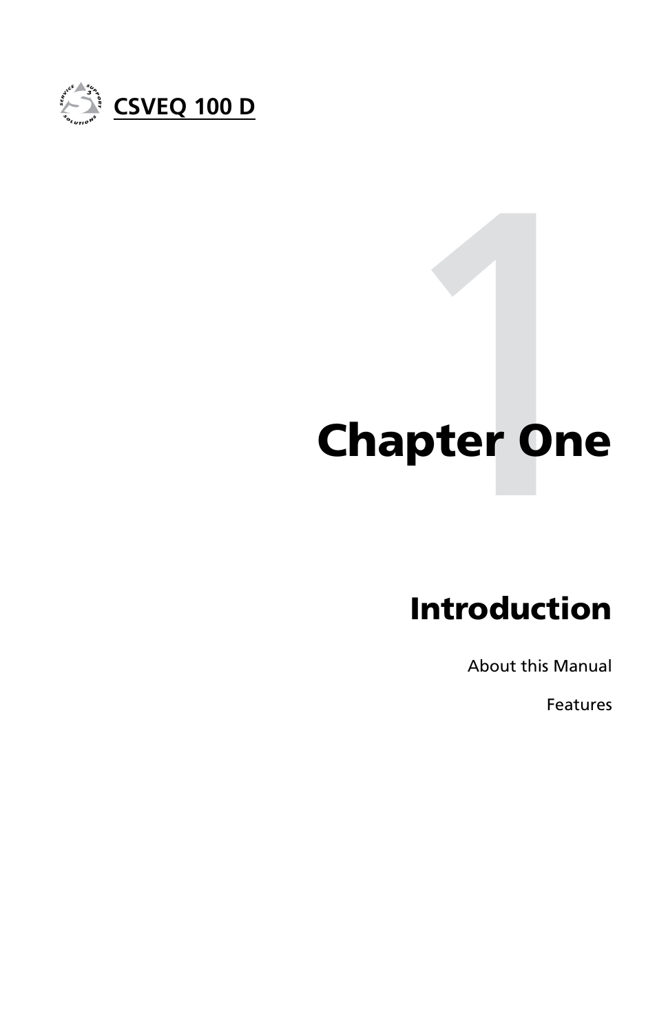 Chapter one, Introduction, Chapter one • introduction | Extron Electronics CSVEQ 100 D User Manual | Page 9 / 38