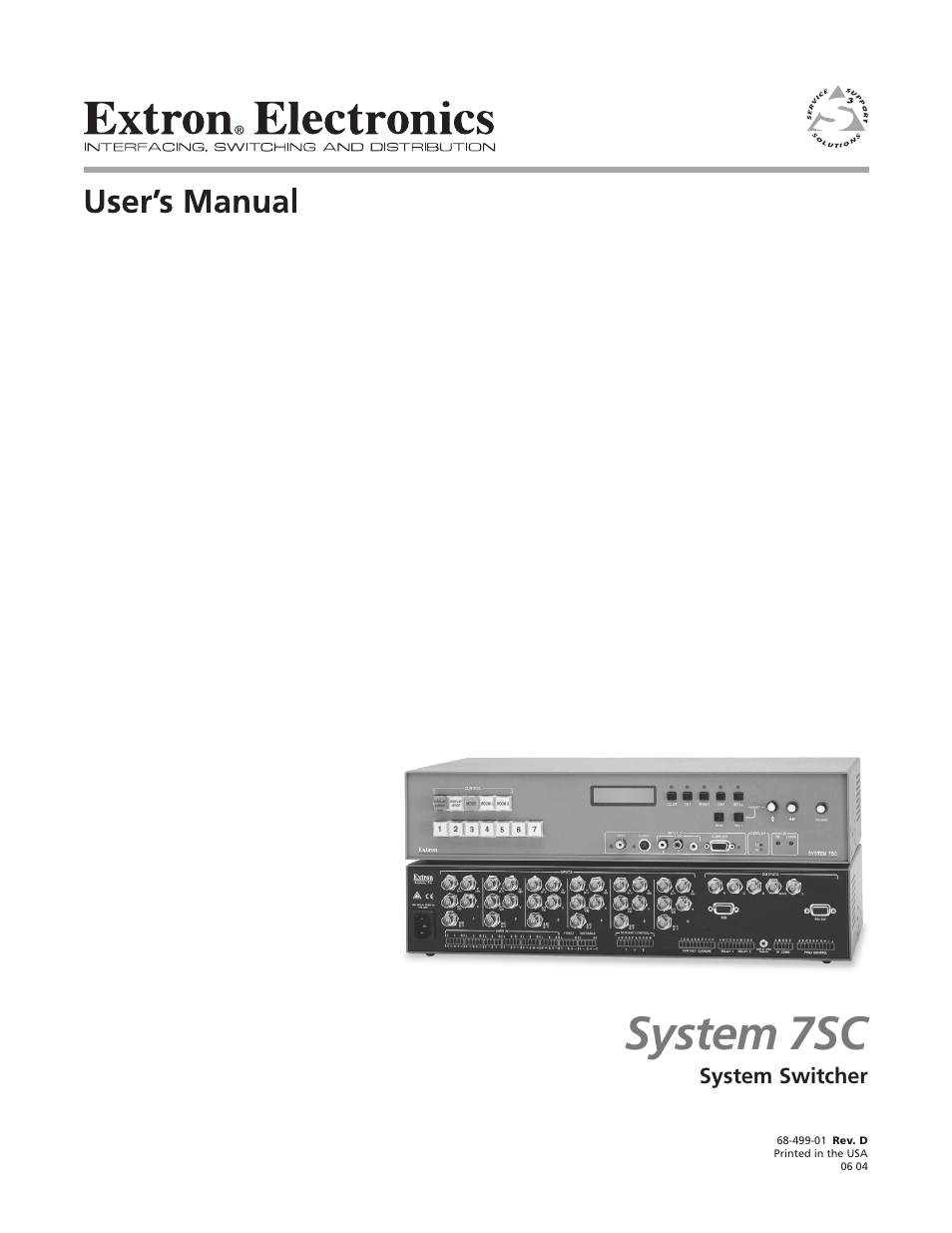 Extron electronic System 7SC User Manual | 74 pages