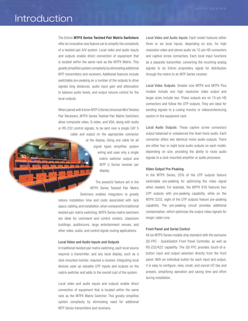 Introduction | Extron electronic MTPX Series User Manual | Page 2 / 6