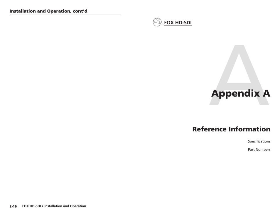Appendix a • reference information | Extron electronic Multi-Rate SDI Fiber Optic Transceiver FOX HD-SDI User Manual | Page 17 / 20