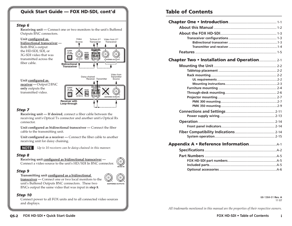 Extron electronic Multi-Rate SDI Fiber Optic Transceiver FOX HD-SDI User Manual | Page 5 / 20