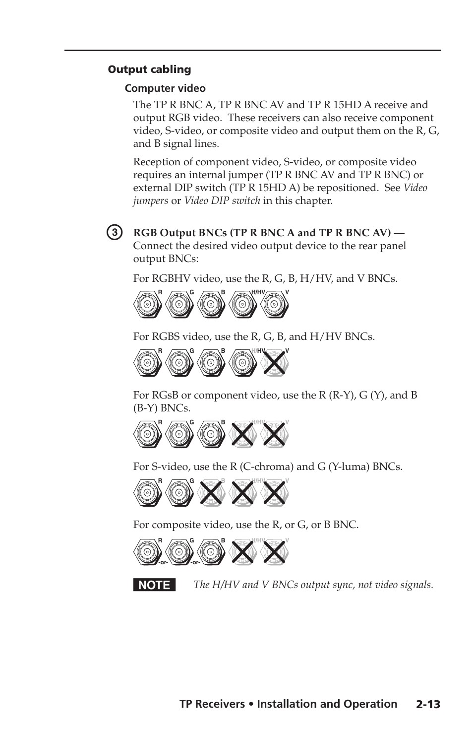 Output cabling, Computer video | Extron electronic TP Receivers User Manual | Page 25 / 44