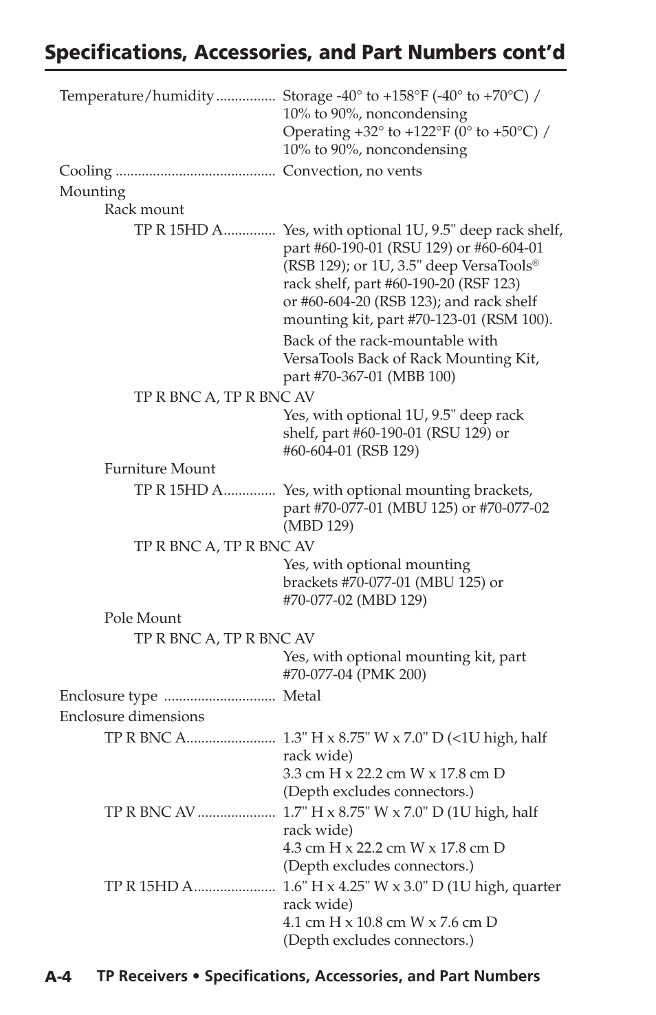 Extron electronic TP Receivers User Manual | Page 38 / 44