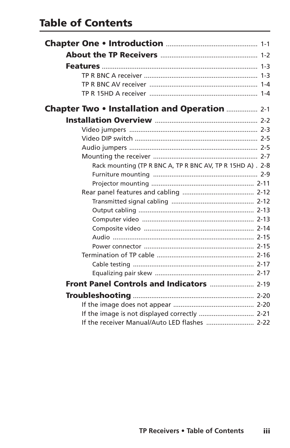 Extron electronic TP Receivers User Manual | Page 5 / 44