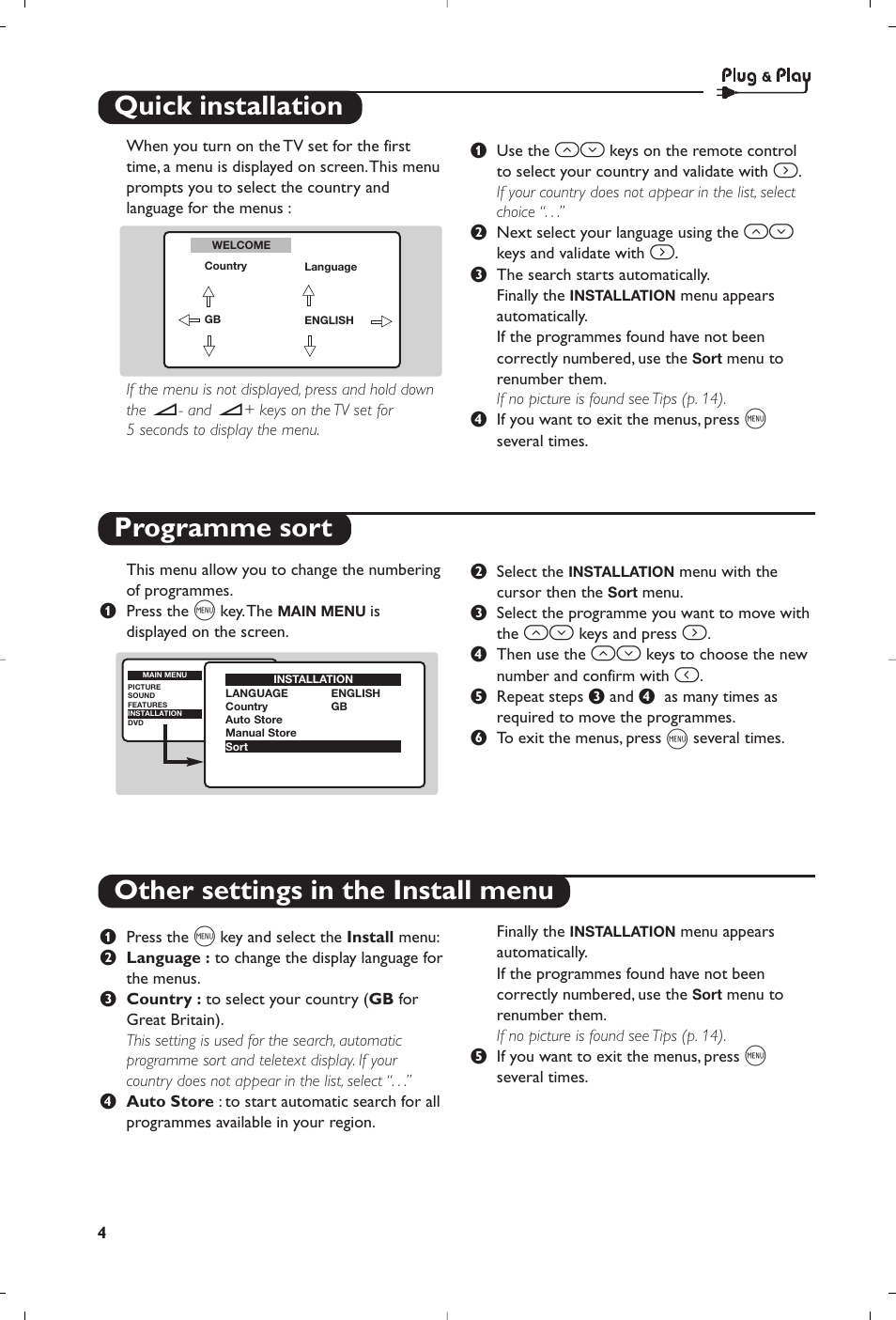 Philips 14PT6107 User Manual | Page 4 / 112