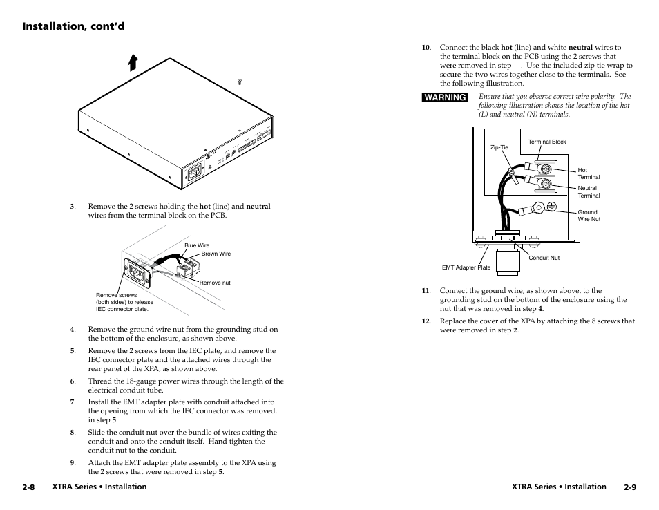 Installation, cont’d | Extron electronic XPA 200170V User Manual | Page 11 / 23