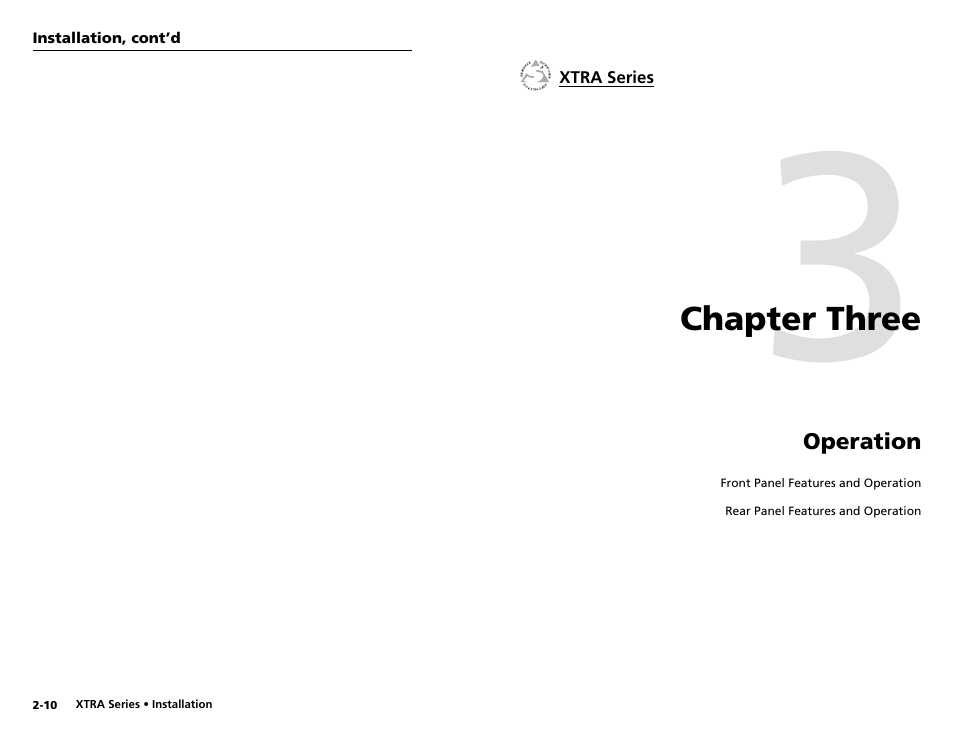 Chapter three, Operation, Chapter three • operation | Extron electronic XPA 200170V User Manual | Page 12 / 23