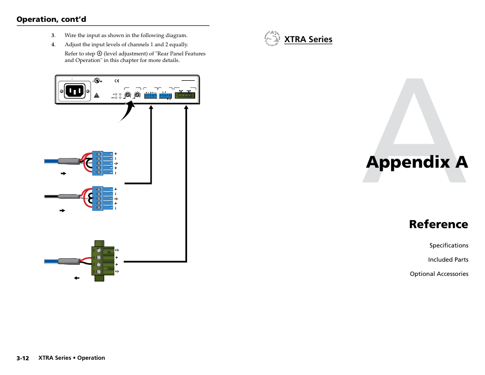 Appendix a, Reference, Appendix a • reference | Xtra series | Extron electronic XPA 200170V User Manual | Page 18 / 23