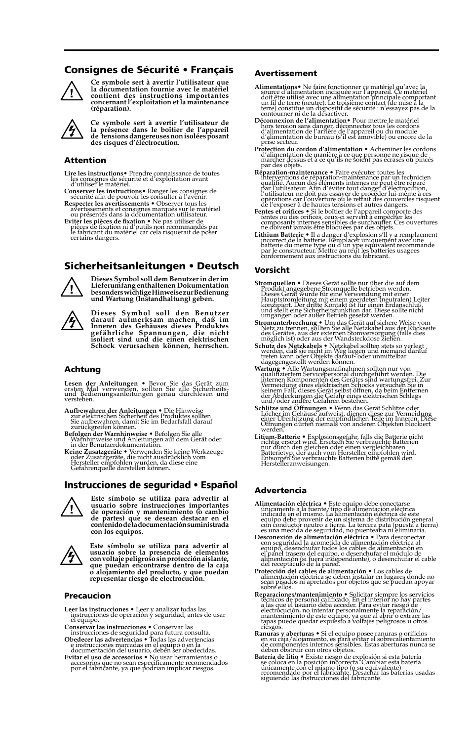 Instrucciones de seguridad • español | Extron electronic XPA 200170V User Manual | Page 3 / 23