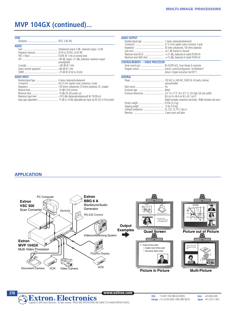 Mvp 104gx (continued) | Extron electronic Multi Video Processor MVP 104GX User Manual | Page 2 / 2
