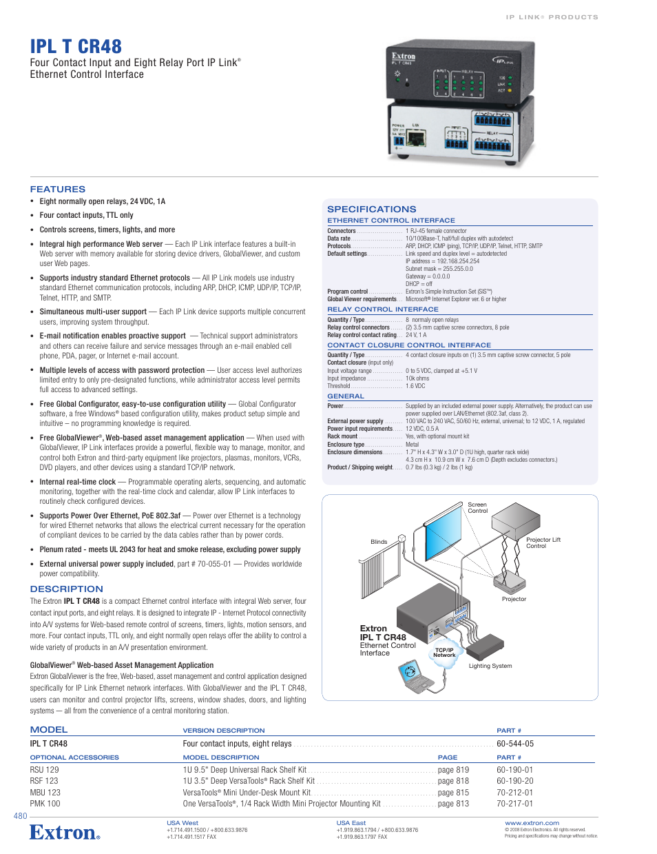 Extron electronic IPL T CR48 User Manual | 1 page