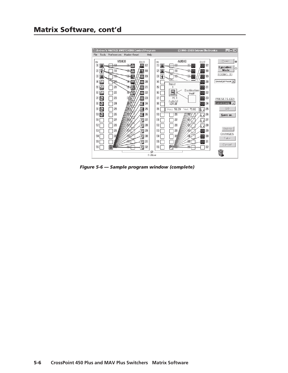 Matrix software, cont’d | Extron Electronics MAV Plus Series User Manual | Page 133 / 199
