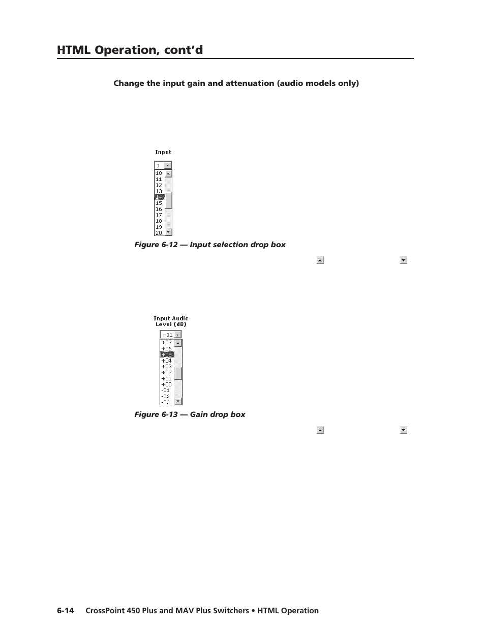 Html operation, cont’d | Extron Electronics MAV Plus Series User Manual | Page 165 / 199